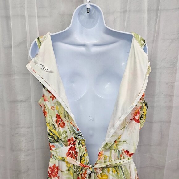 NY Collection Yellow Coral Floral Sleeveless Midi Dress Romantic Ethereal 1X - Picture 8 of 14